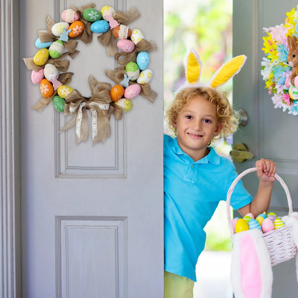 

40x40cm Happy Easter Egg Decoration Artificial Flower For Home Party Craft Gift Favor Easter Decoration Home Decor Supplies