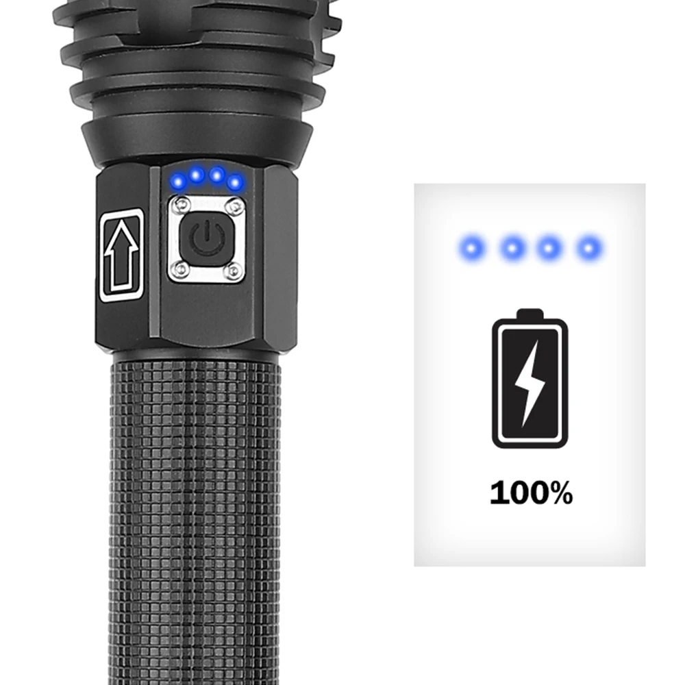 Супер яркий XHP90/70,2 светодиодный фонарик, супер мощный фонарь, USB лампа с зумом, фонарь с зумом, работающий от аккумулятора 18650 26650