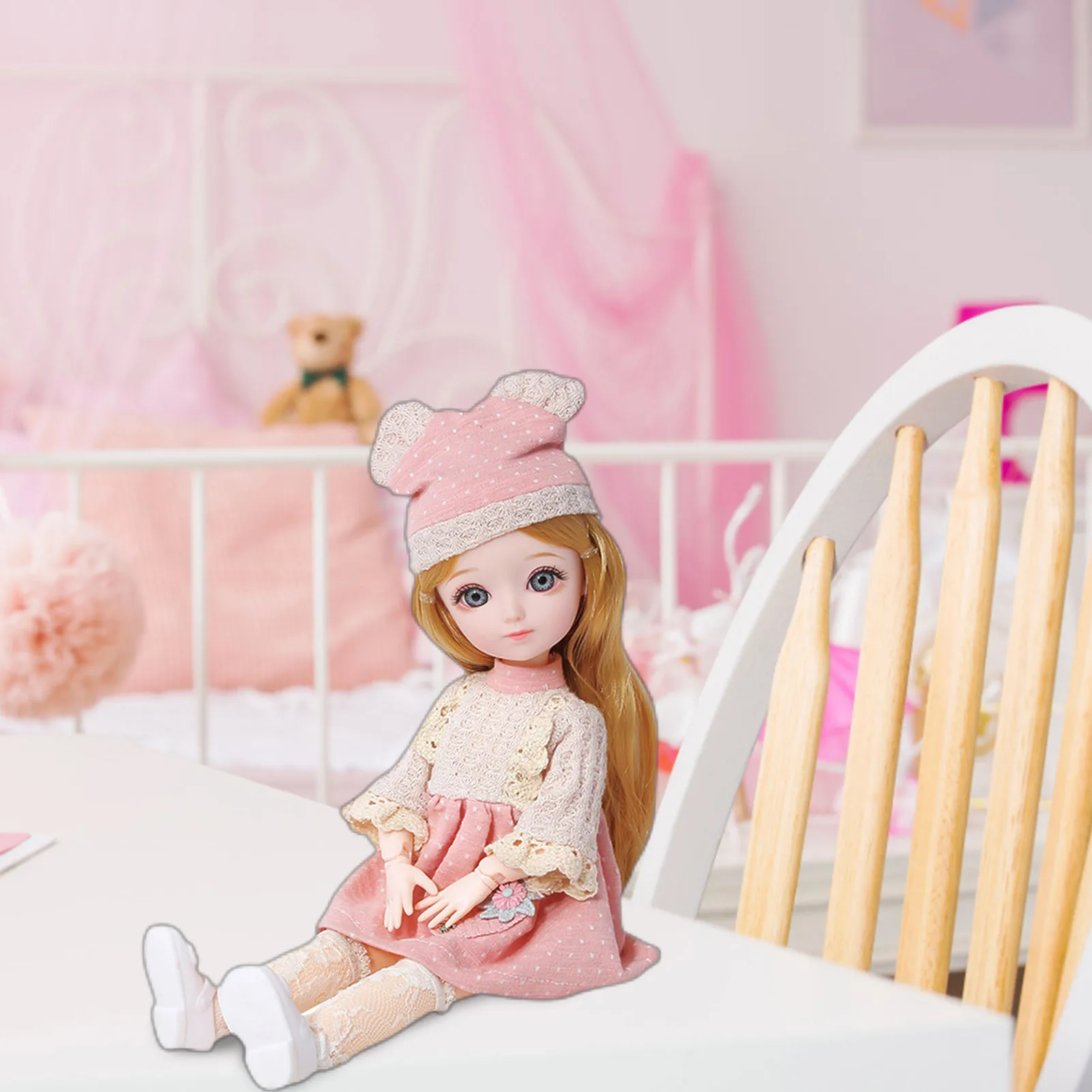 

31cm Cartoon Cute Princess Doll Set With Movable Joints Girl Play House Gift Figures PVC Model Dolls Collection Ornament Gift