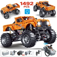 1492pcs technical city rc monster truck off road car building blocks remote control climb vehicle bricks toys for children gifts