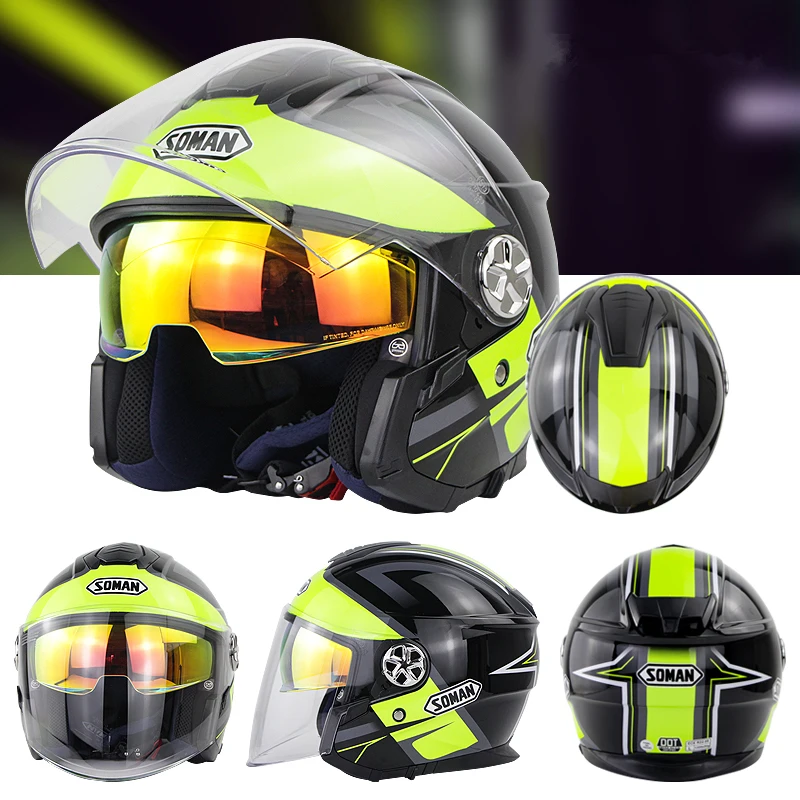 SOMAN Casco Moto Bluetooths Ece шлем для скутера козырек Casque 3/4 электромобиля Kask Cascos Capacete De