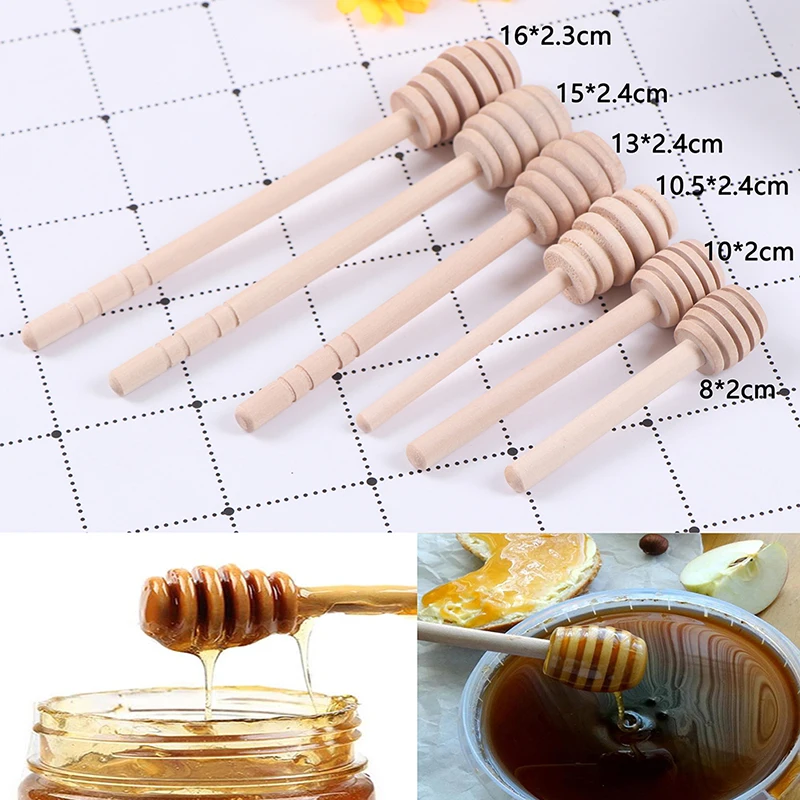 

5Pcs Mini Honey Spoon Honey Wooden Stir Bar Honey Jar Supplies Mixing Stick
