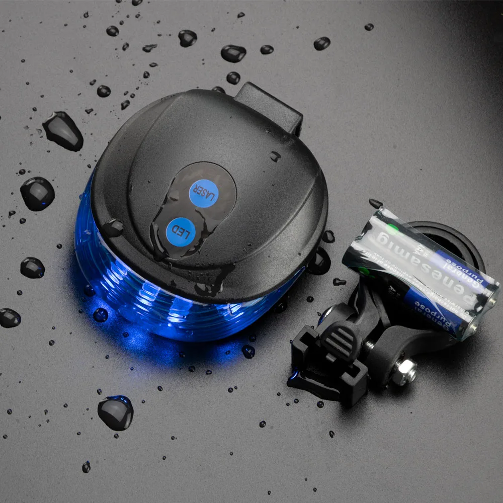 Велосипедный задний светильник 5 светодиодный ночной езды Предупреждение лазеры