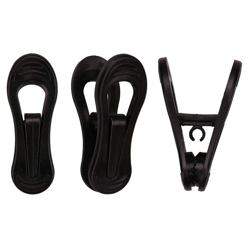 

60Pcs Black Plastic Hanger Clips Pinch Grip Clips for Use with Slim-Line Clothes Finger Clips Washing Line Laundry Pegs
