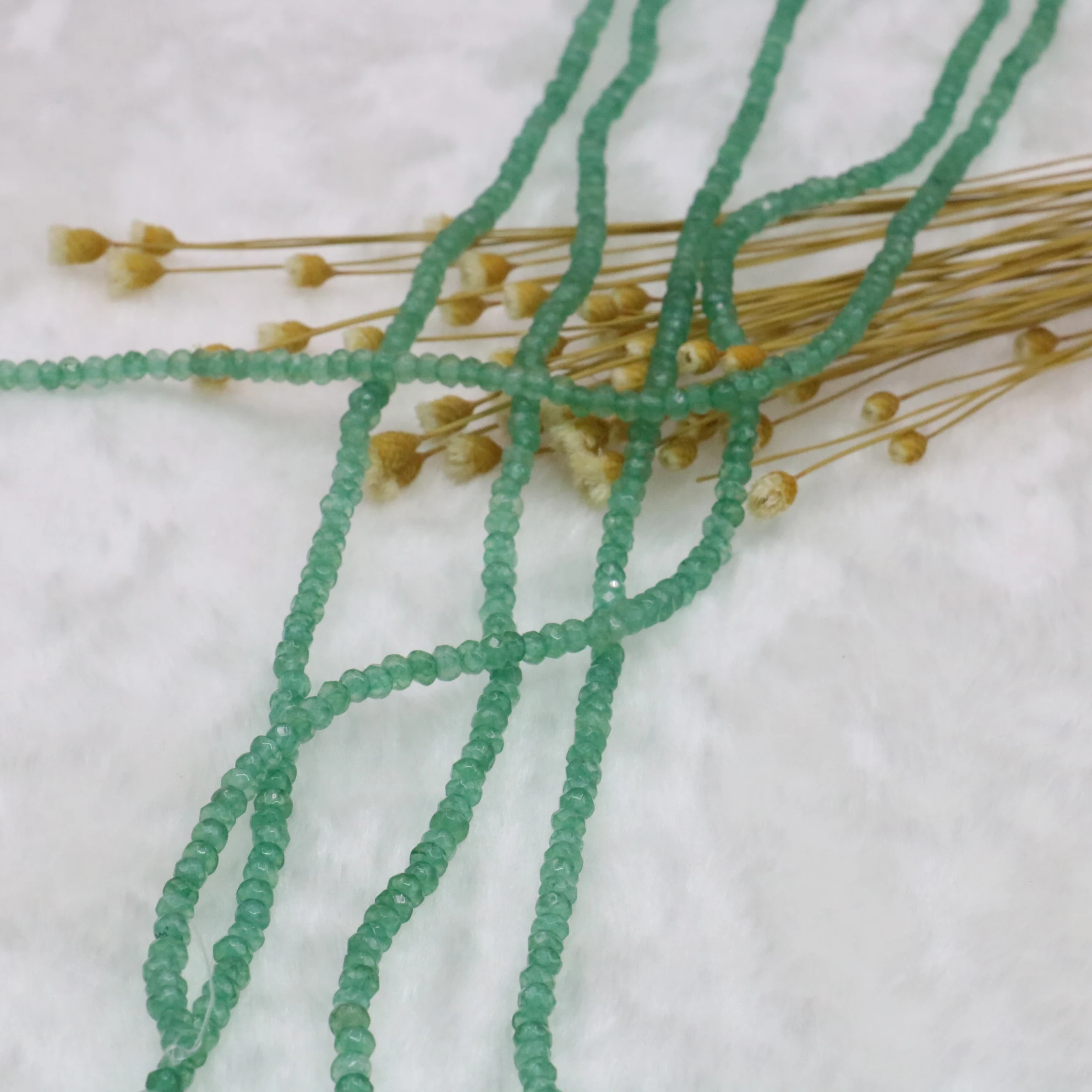Бусины из натурального зеленого халцедона авантюрина абакуса нефрита граненые