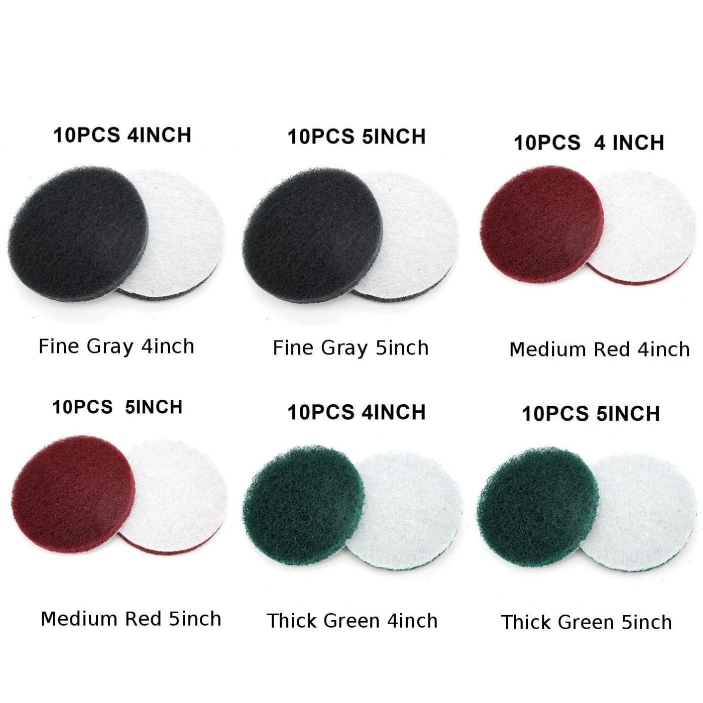 

10pcs 4/5 Inch Polishing Scrub Pad Hook & Loop Abrasive Disc Industrial Cleaning Brand New And High Quality Scrub Pad
