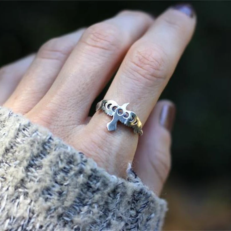 

Fashion Women Punk Style Simple Bird Shape Silver Color Ring Party Holiday Elegant Women's Jewelry
