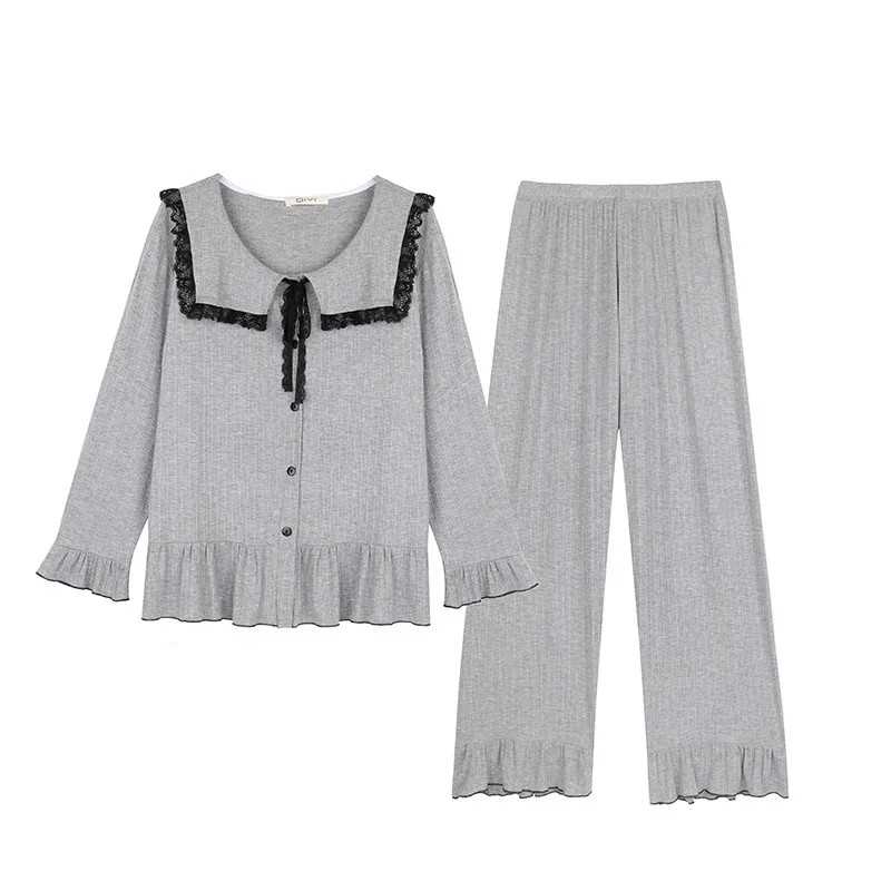 

2019 Autumn and Winter Cold Season Newest Long-sleeved and Trousers Suit Home Women Clothes Multi Colors Pajamas for Women