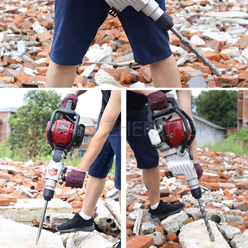 

Four-stroke Gasoline Driller Impact Drill Concrete Rock Electric Hammer Broken Stone Petrol Pickaxe Dual-use Rock Drilling Tools