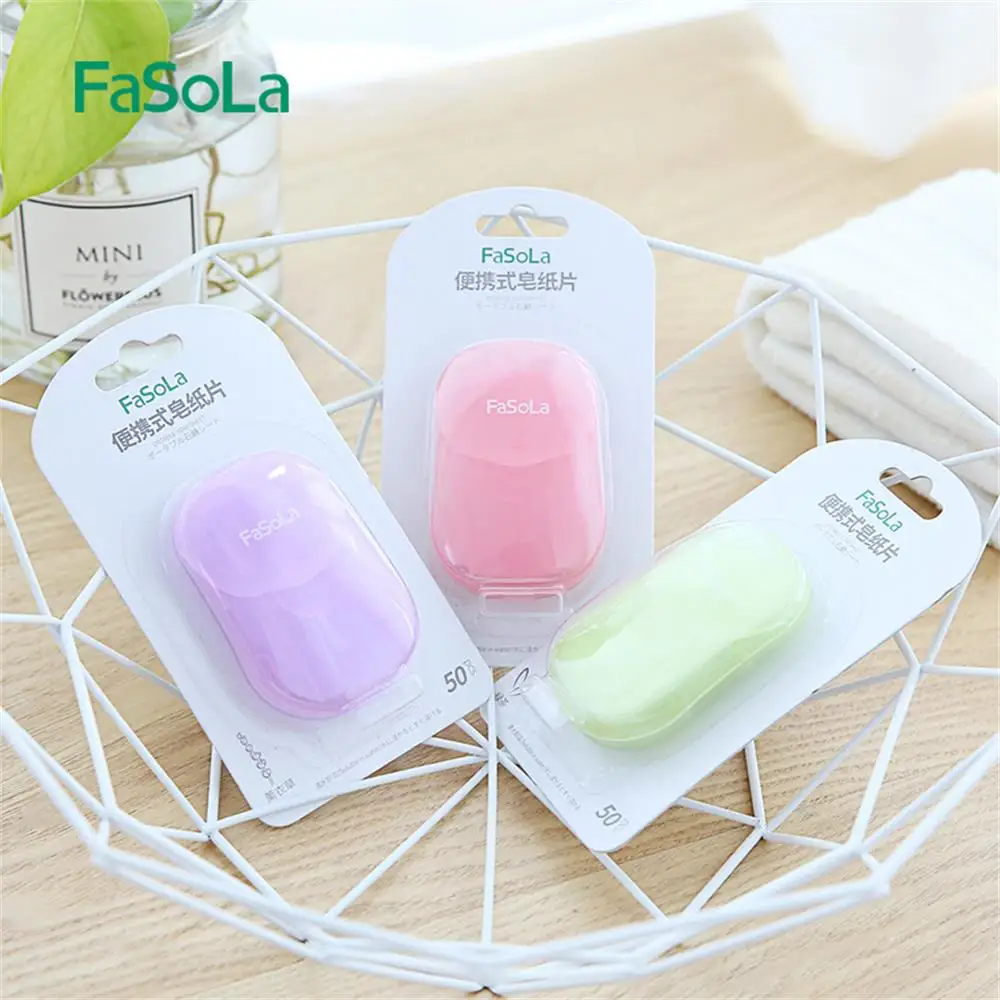 50 шт./коробка портативная уличная дорожная мыльная бумага для мытья рук ванны