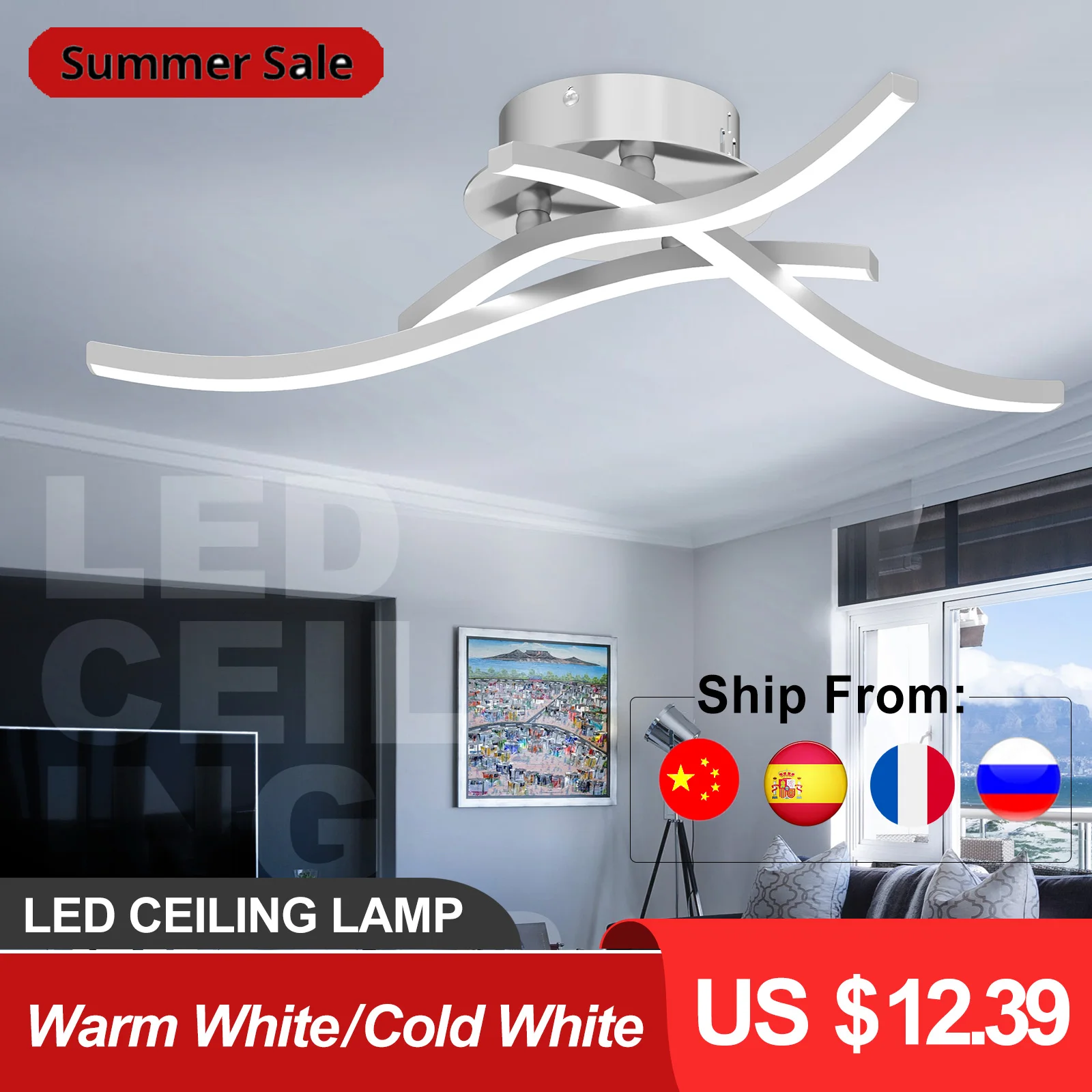 Светодиодные потолочные светильники для гостиной 12 Вт 18 24 теплый холодный белый