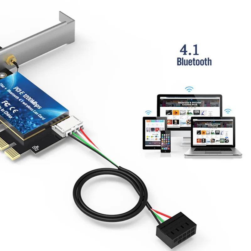 Горячая Распродажа EDUP PCI-E Беспроводной Wi-Fi адаптер 600 Мбит/с Bluetooth Двухдиапазонная