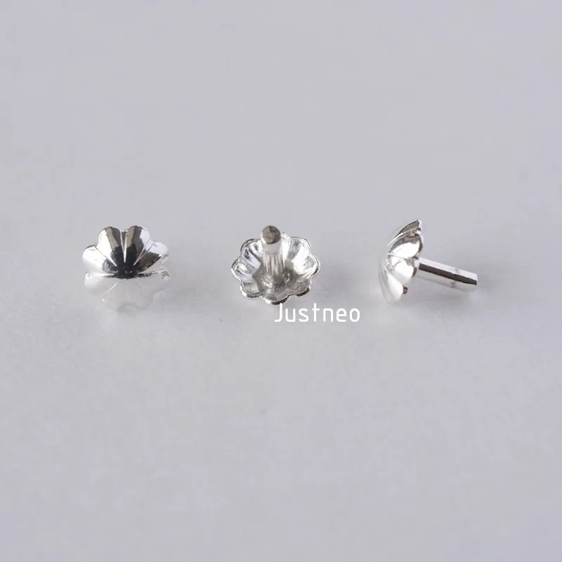 Твердые бусины из стерлингового серебра 925 кепки ПИН-кода DIY ювелирные изделия