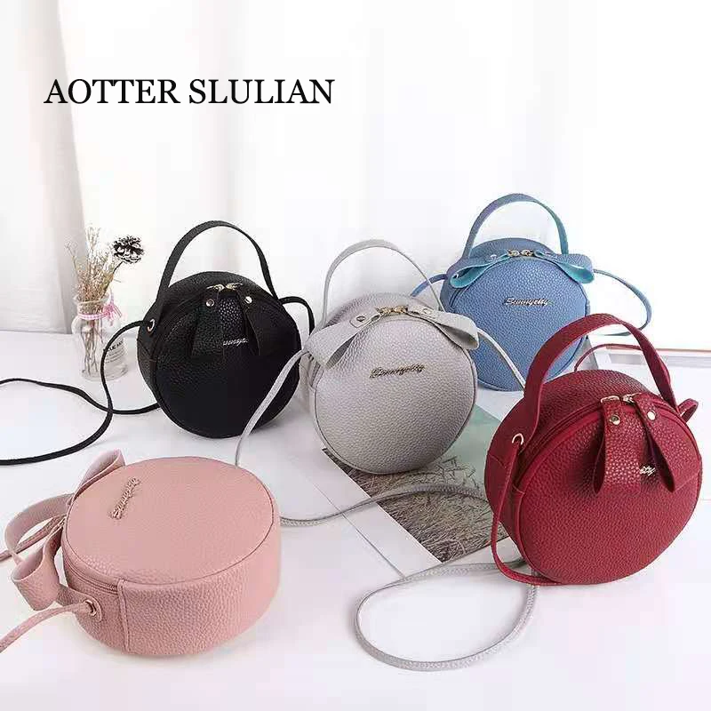 

Women Circular Crossbody Shoulder Bags Round Cellphone Messenger Tote Tassel Zipper Top-hangdle Bags Sac A Main Cute Cions Purse