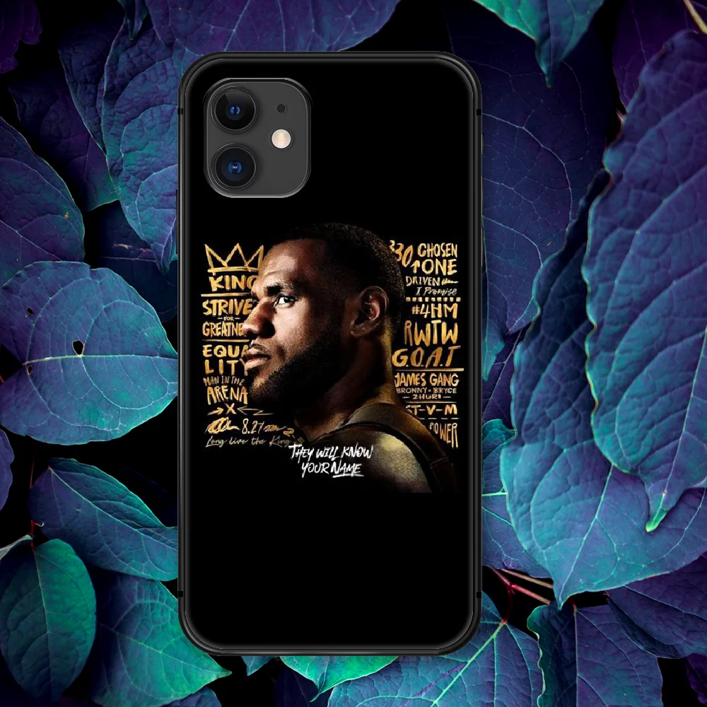 

LeBron James Basketball 23 King Phone Case For IPhone 4 4s 5 5S SE 5C 6 6S 7 8 Plus X XS XR 11 12 Mini Pro Max 2020 black
