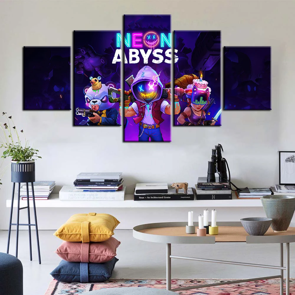 

Game Poster Neon Abyss Oil Painting Living Room Decor Wall Stickers Canvas Artwork Christmas Decoration Murals HD Wallpaper Gift