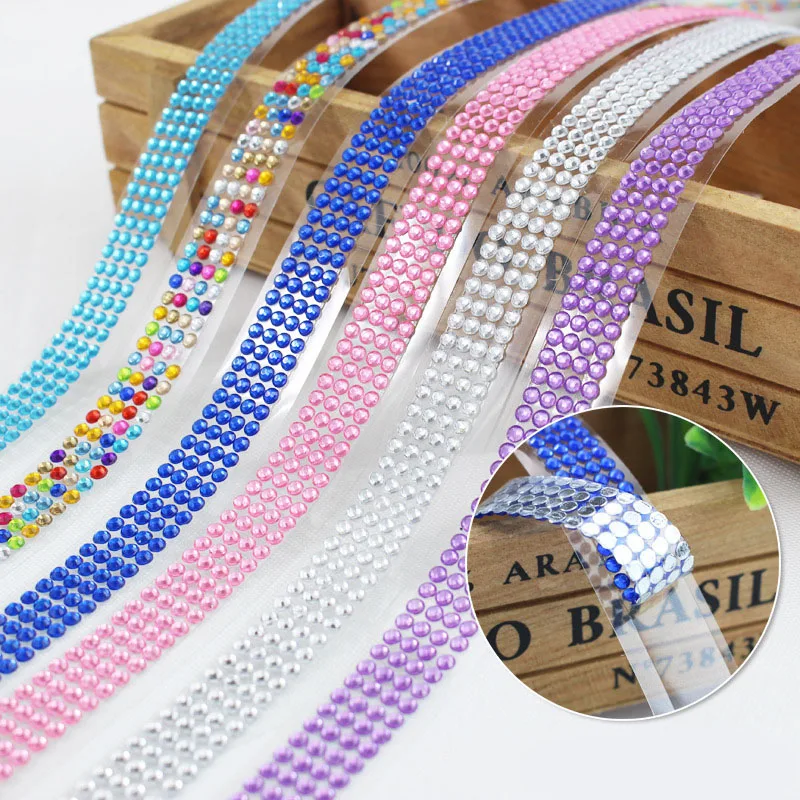 Хрустальные Красочные Акриловые стразы рулонная наклейка самоклеящаяся лента