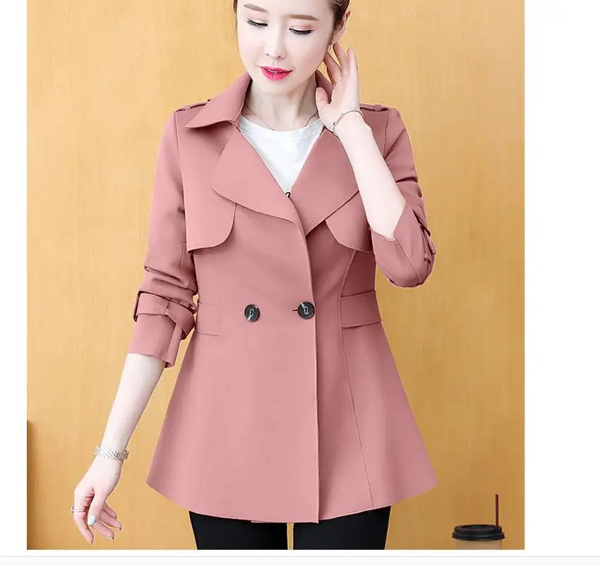 

2021 spring and autumn winter Long sleeve Women's Windbreaker coat