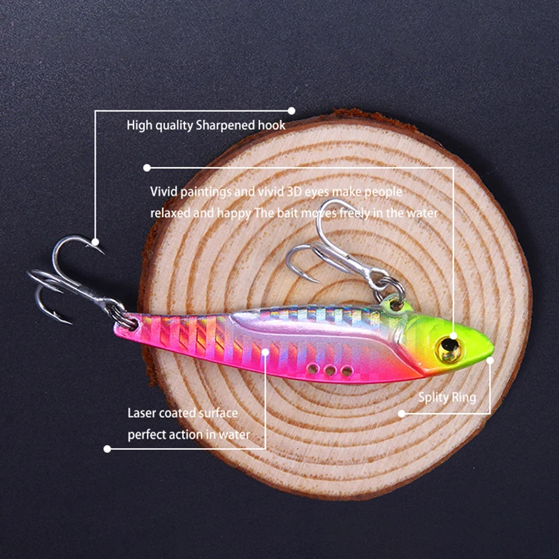 

Fishing Lures 2020 VIBLure 3D Eyes Pencil Balancer Spoon Jig Painting Fishing Lure Hard Bait Fishing Tackle Treble Hook Luminous