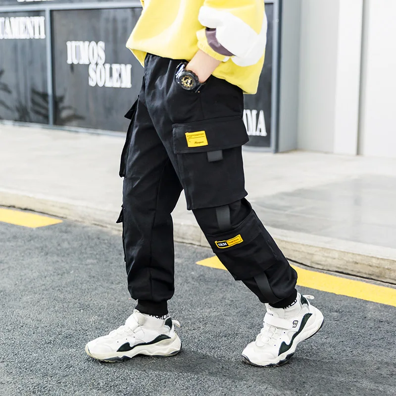 

2020 Boy Loose Casual Solid Color Overalls Pants