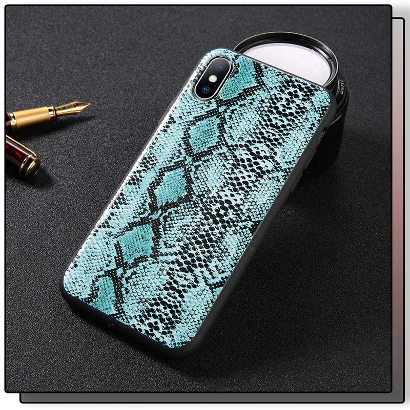Lovebay чехол кожа змеи, зерно телефонные чехлы для iphone X Case мягкий Животные Печатный чехол-накладка на заднюю крышку для iphone 6 6S 7 8 плюс XS Max X XR