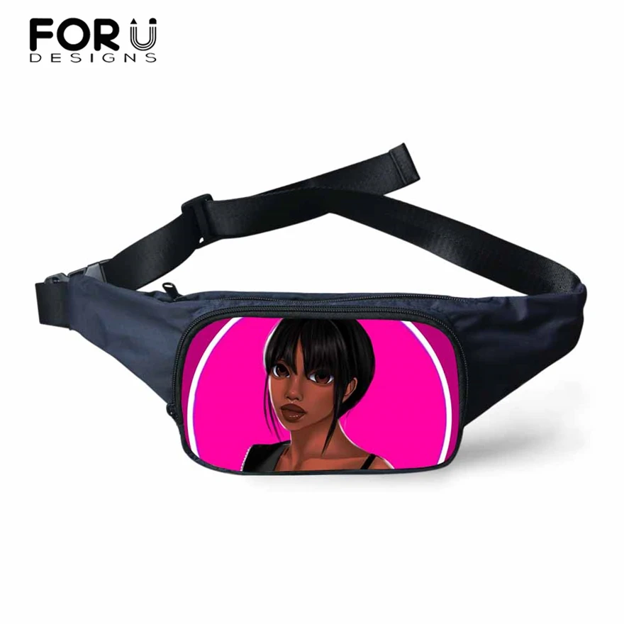 

Поясные Сумки Forudesigns для женщин, забавные женские сумочки черного цвета для африканских девушек, нагрудные мешки для телефона, дамские ремн...
