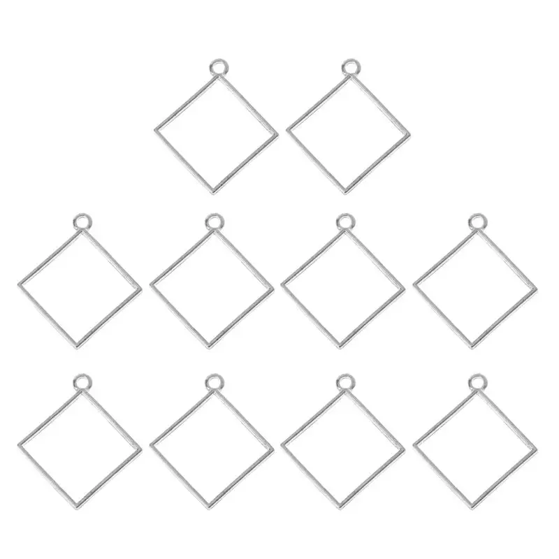 

10Pcs Square Pendant Resin Frame Open Back Bezel Setting UV Resin Jewelry DIY