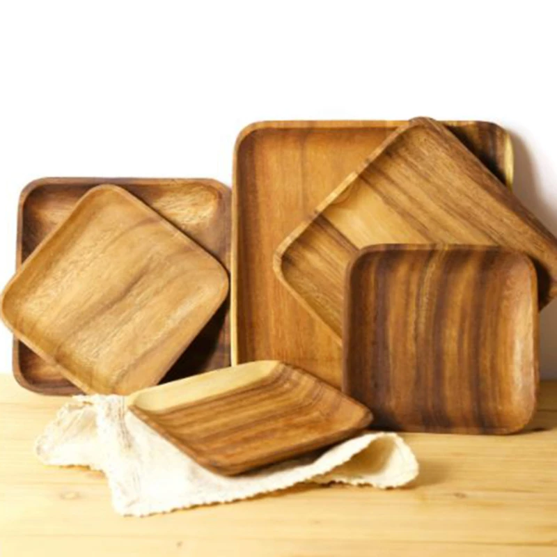 Японского прямоугольник древесины поддона фрукты блюдо тарелка Чай лоток