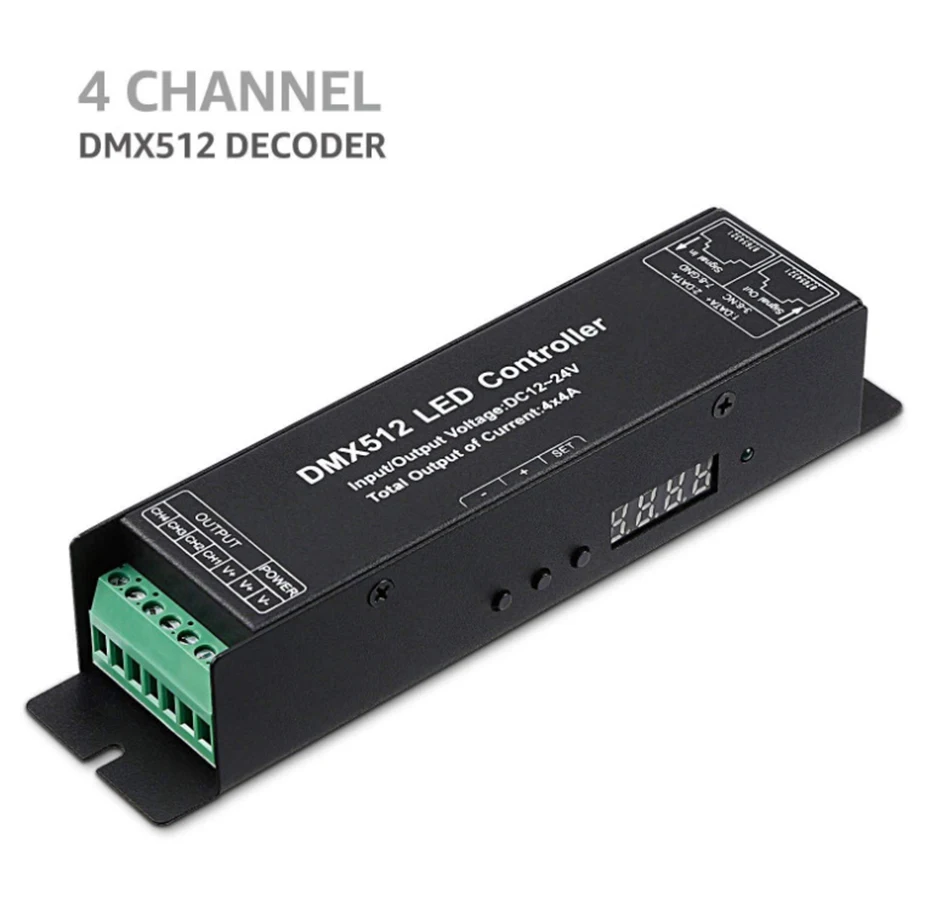 RGBW DMX512 декодер светодиодный контроллер 4CH DC12-24V RGB светодиодный декодер DMX 4 канала 4A Панели управления rgb для Светодиодные ленты светодиоидное освещение