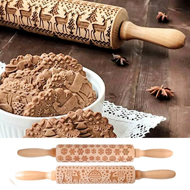 Лося деревянный принт Скалка рождественские украшения для дома с утолщённой