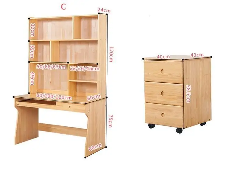 Scrivana Mesa Para ноутбук Escritorio Mueble Tisch винтажная деревянная Настольная компьютерная подставка для ноутбука стол с книжной полкой