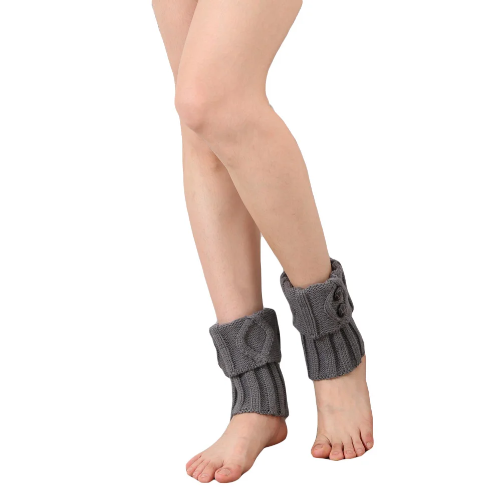 Женские ботинок с пуговицей носки манжетами мягкие зимние теплые гетры короткие