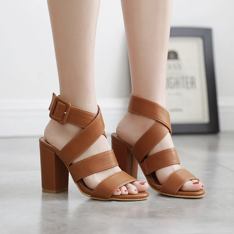 

Women sandals 2019 new large fashion trend women's shoes thick heel high heel fashion sandals