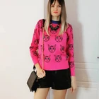 Женский трикотажный свитер с принтом кошки, подиумный дизайнерский пуловер с длинным рукавом, Милый джемпер в стиле Харадзюку, Осень-зима