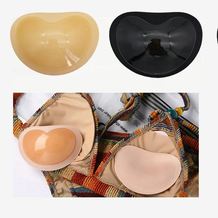 

2021 Bikini Chest Pad, Heart Shaped Silicone Swimsuit Chest Pad, Push-up Padded Women's Swimsuit Thicken Breathable Foam Bra Pad