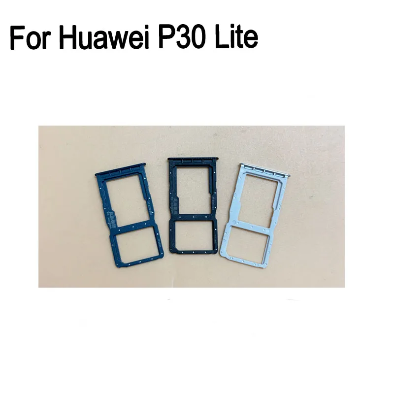 100% Золотой лоток для sim карты huawei P30 Lite карт SD Держатель ящик Запчасти P30Lite|Корпусы