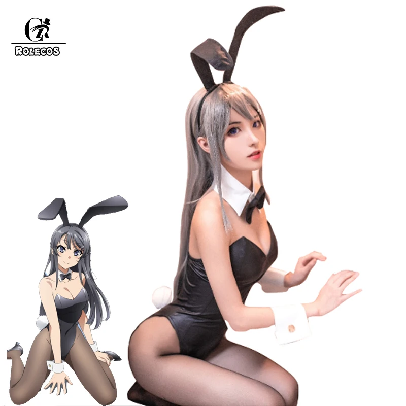 Женский костюм кролика ROLECOS Sakurajima Mai Bunny боди для косплея сексуальный комбинезон