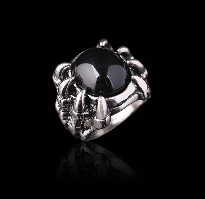 

Gothic Black Red Ghost Claw Ring Gem Ring Punk Style High-quality Jewelry