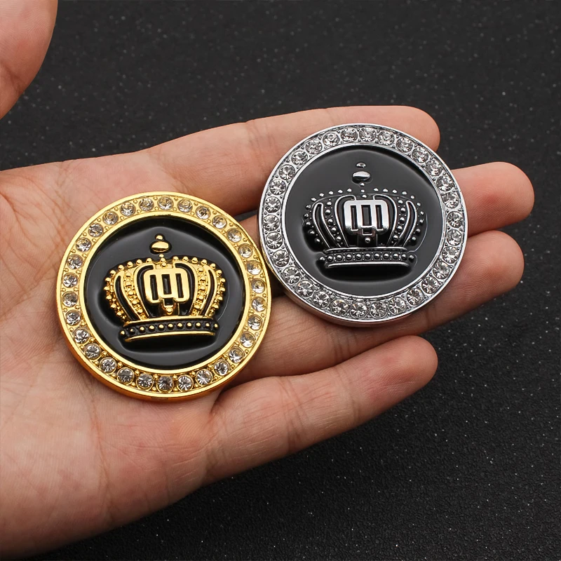 

3D Metal Crown Logo Emblem Badge Car Stickers Decoration Decals For Toyota CROWN REIZ TRD Racing COROLLA Camry Car accessories