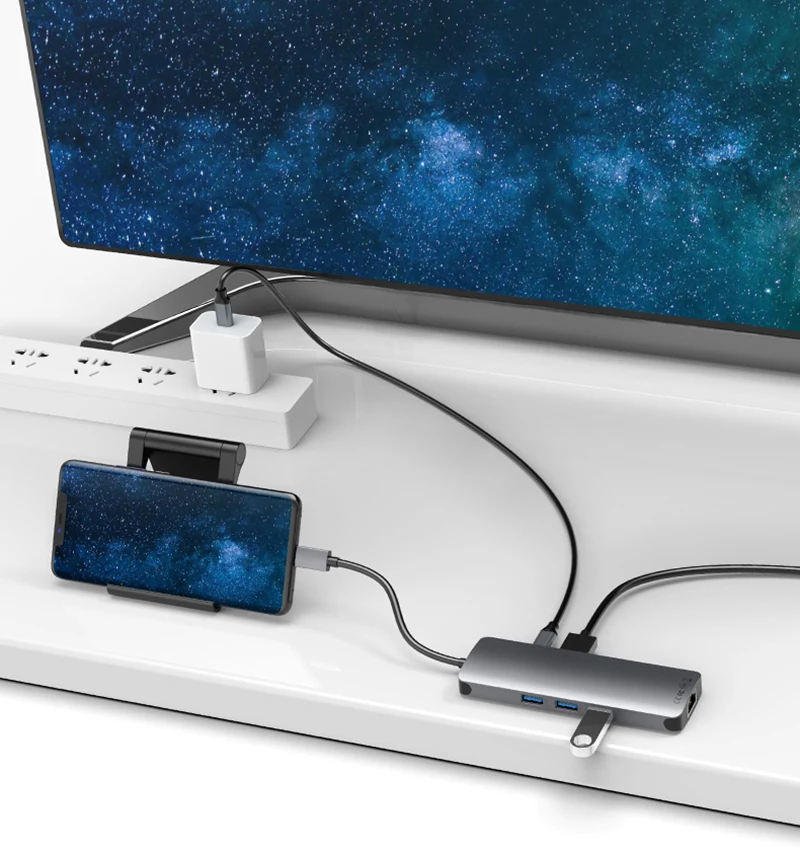 9 in 1 USB C Hub 3 3.0 SD/Micro SD Slot and PD Dock Thunderbolt Compatible for MacBook Pro/Air Dell XPS |