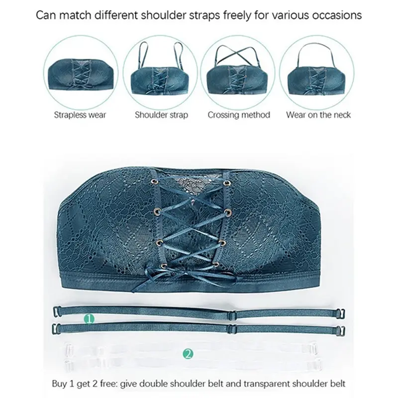 

Sexy Women Underwear Lingerie Strapless Bra for Wedding Dress Push Up Lace Invisible Bra Backless Brassiere