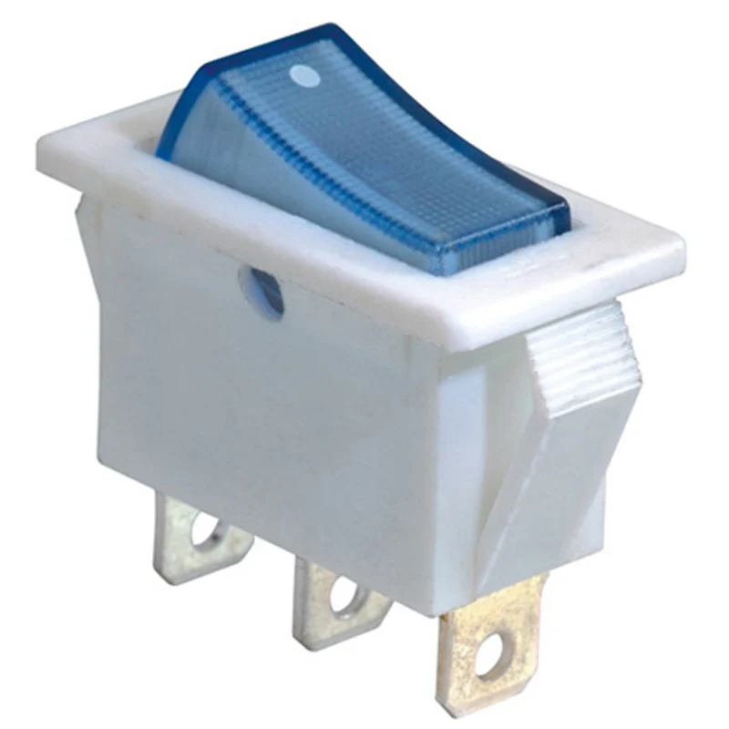 Кнопочный переключатель 3 контакта 30 х15 мм 10 шт. белого и синего цвета из прочной