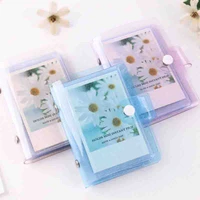 mini photo album 3 inches photo holder jelly color album holds 36 photos cute card holder card bag name card blue purple pink