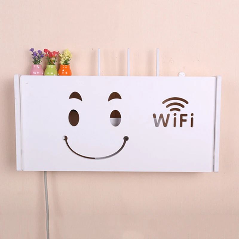 Прочный водонепроницаемый Wifi роутер Крышка Коробка Для Хранения ПВХ Пластиковая полка настенный Декор Белый влагостойкий огнестойкий