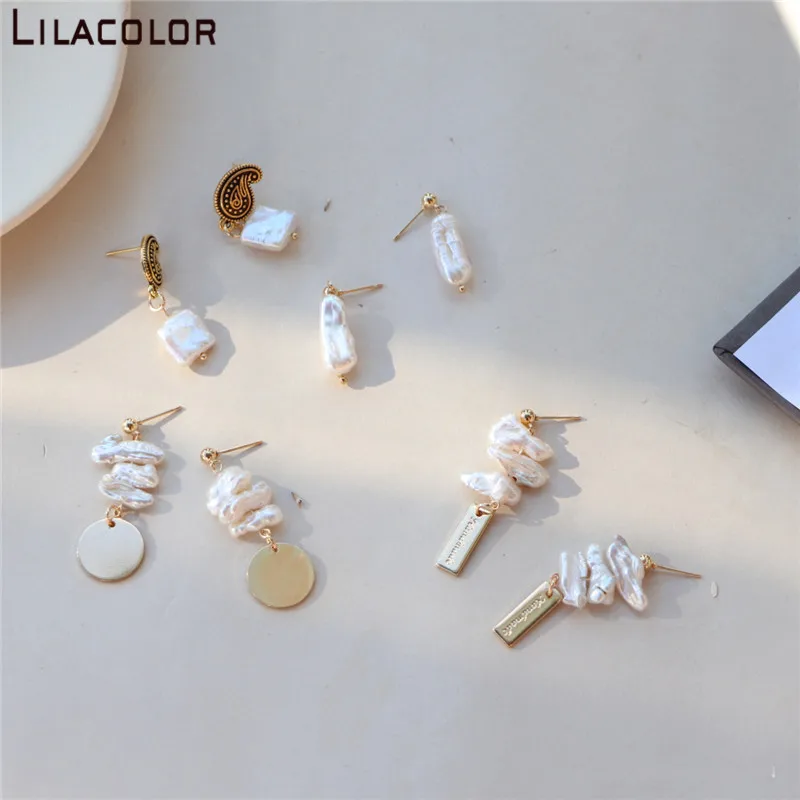 Натуральные пресноводные жемчужины неправильной формы висячие серьги для