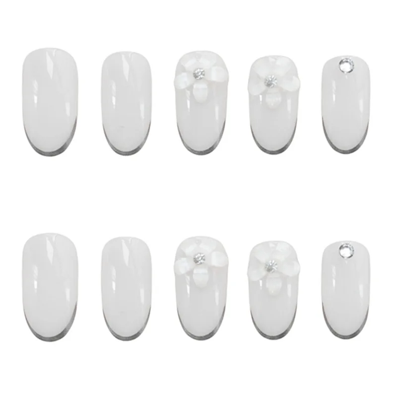 

24pcs/Set Detachable Long Coffin Fake Nails 3D Flower Fashion Design Ballerina Full Nail Art Tips Beauty Artificial False Nails