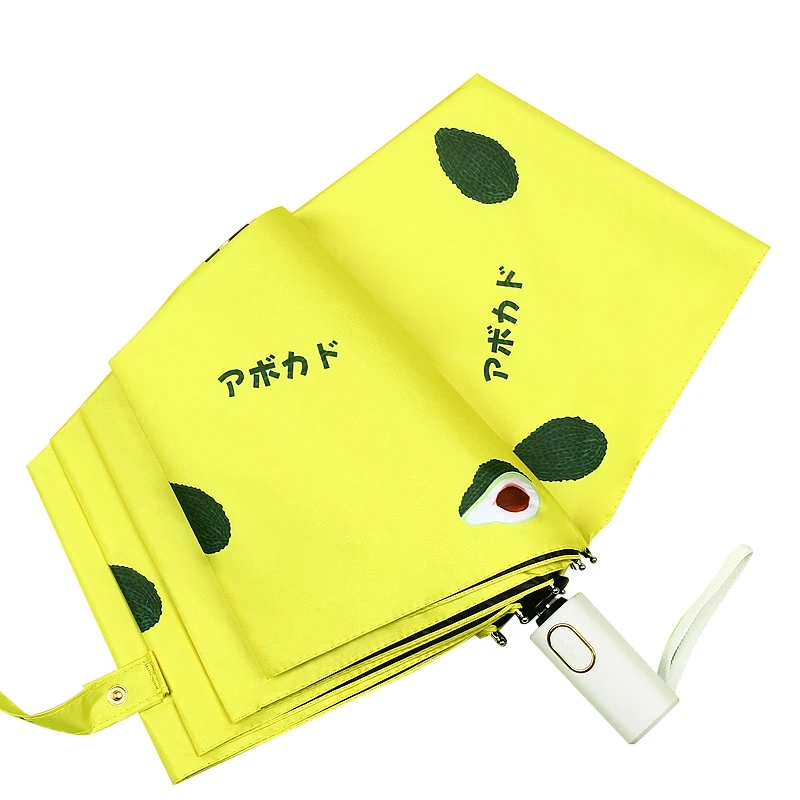 

MLGB с рисунками фруктов авокадо зонтик Автоматический складной автоматические зонты от УФ-лучей прекрасный дождь 3 складной зонт