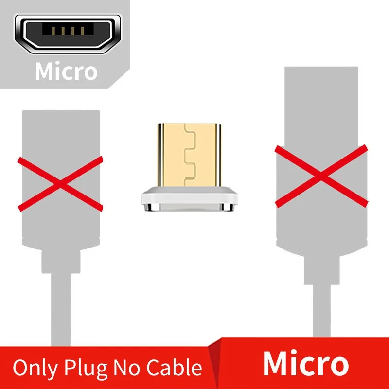 NOHON Магнитный кабель Micro usb type C Магнитный USB кабель передачи данных для быстрой зарядки для iPhone XS MAS X XR 8 7 6 6S магнит зарядное устройство для телефона - Цвет: Only Micro Plug