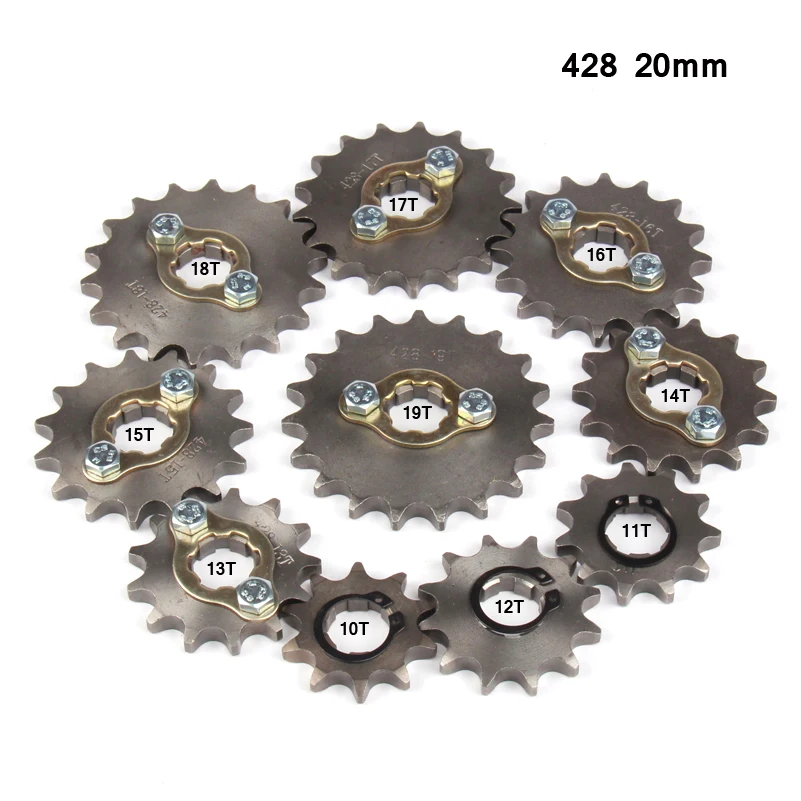 Передняя Звездочка двигателя 428 17 мм 20 13 т подходит для Stomp YCF Upower Dirt Pit Bike ATV Quad Go Kart