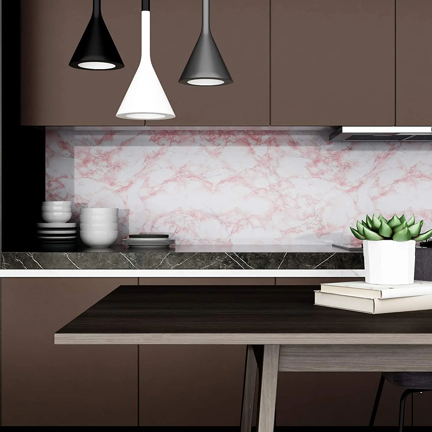 

Waterproof Marble Wallpaper, Self Adhesive Vinyl Film, Living Room Wall Decor, Kitchen Cabinets, Desk, Drawer, Paper Contact
